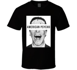 American Pyscho Bloody Christian Bale Retro Movie T Shirt 38476669