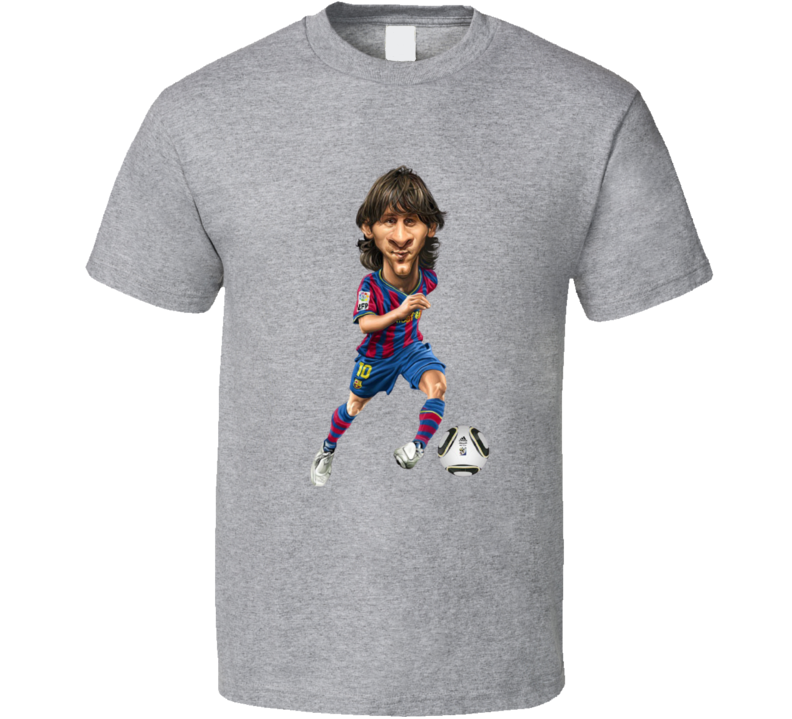 Lionel Messi Caricature Barcelona Argentina Soccer T Shirt