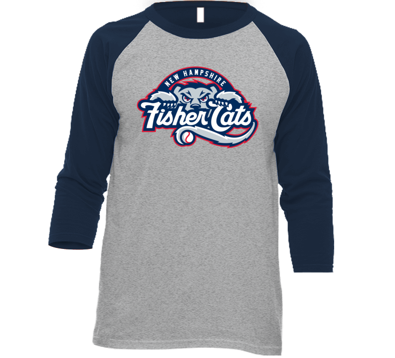 New Hampshire Fishercats Minor League Baseball Team Raglan T Shirt