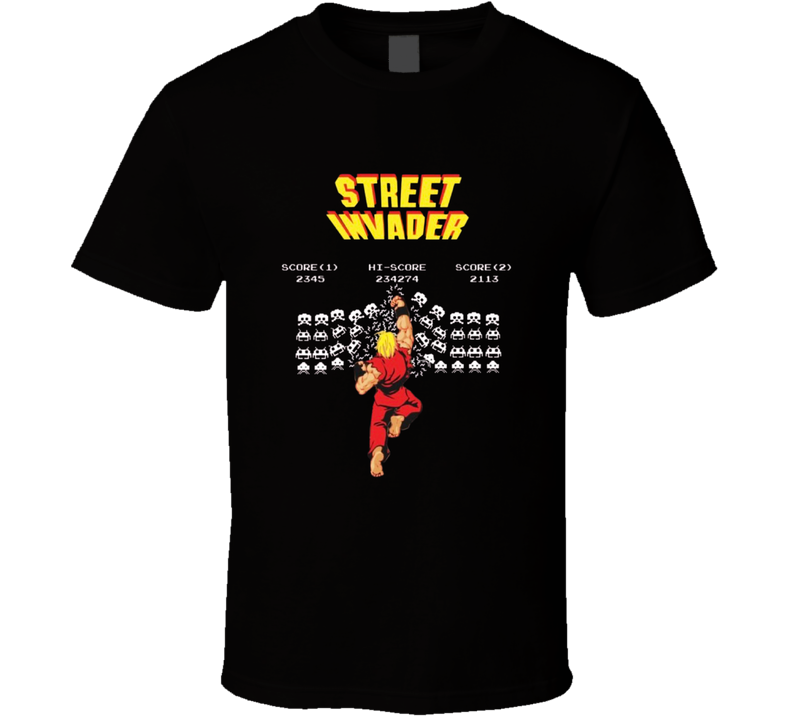 Street Fighter Space Invader Mash Up T Shirt Street Fighter Space Invader Mash Up T Shirt