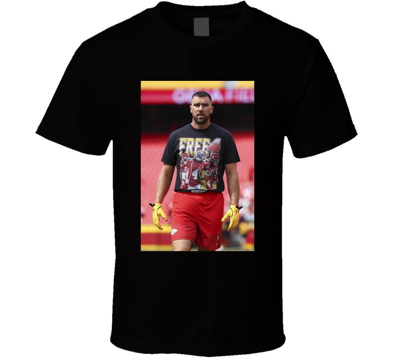 Travis Kelce Wearing Free 4 Rashee Rice T Shirt