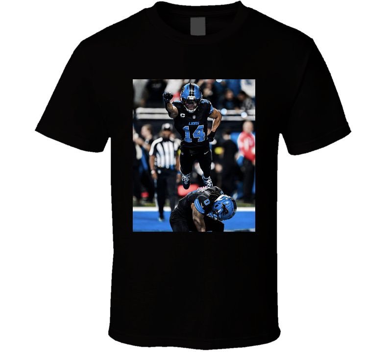 Amon Ra St Brown Flying Jumping Over Jahmyr Gibbs T Shirt Amon Ra St Brown Flying Jumping Over Jahmyr Gibbs T Shirt