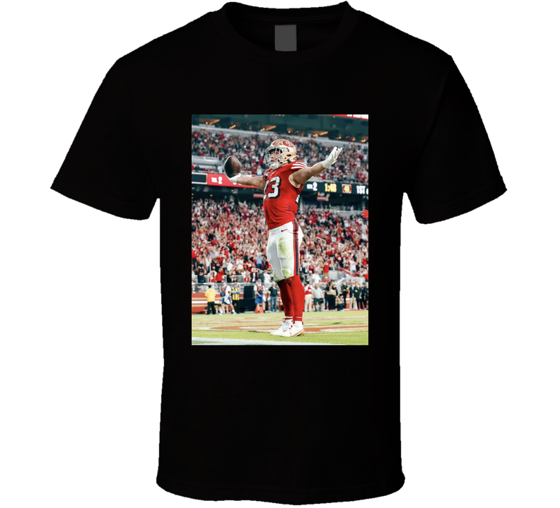 Christian Mccaffrey Arms Out Celebration T Shirt Christian Mccaffrey Arms Out Celebration T Shirt