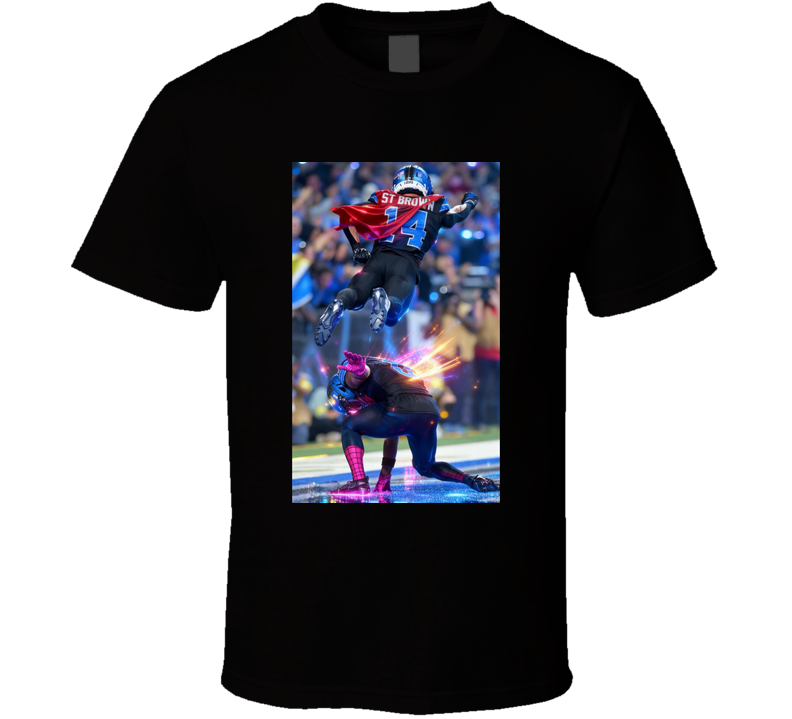 Amon Ra St Brown Superman Jahmyr Gibbs Spiderman T Shirt Amon Ra St Brown Superman Jahmyr Gibbs Spiderman T Shirt