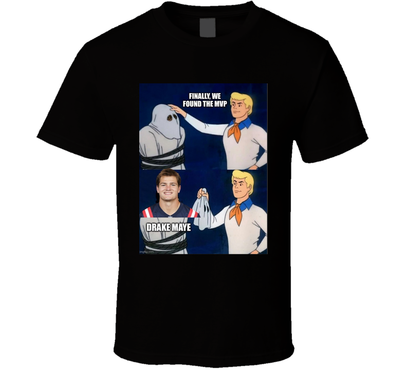 Drake Maye Mvp Scooby Doo Fred Unmasking T Shirt