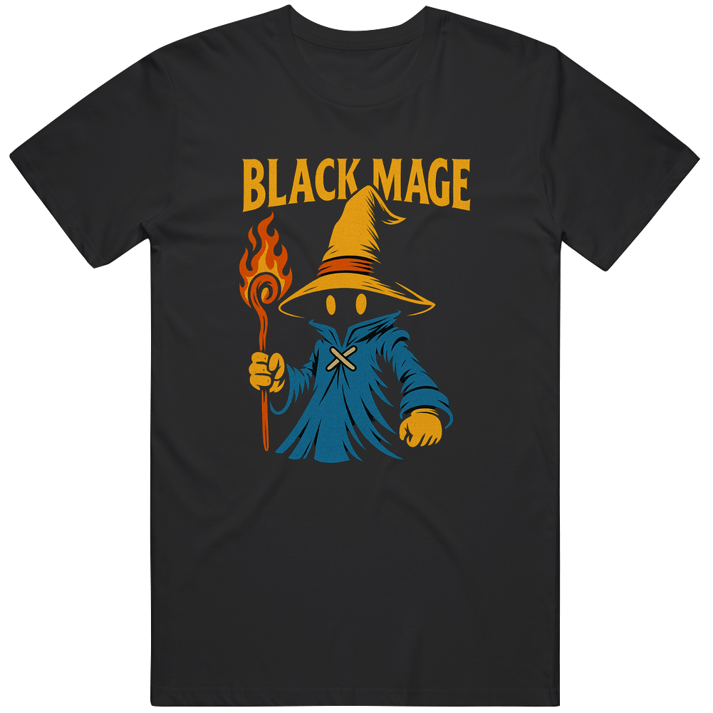 Black Mage Retro Video Game T Shirt Black Mage Retro Video Game T Shirt