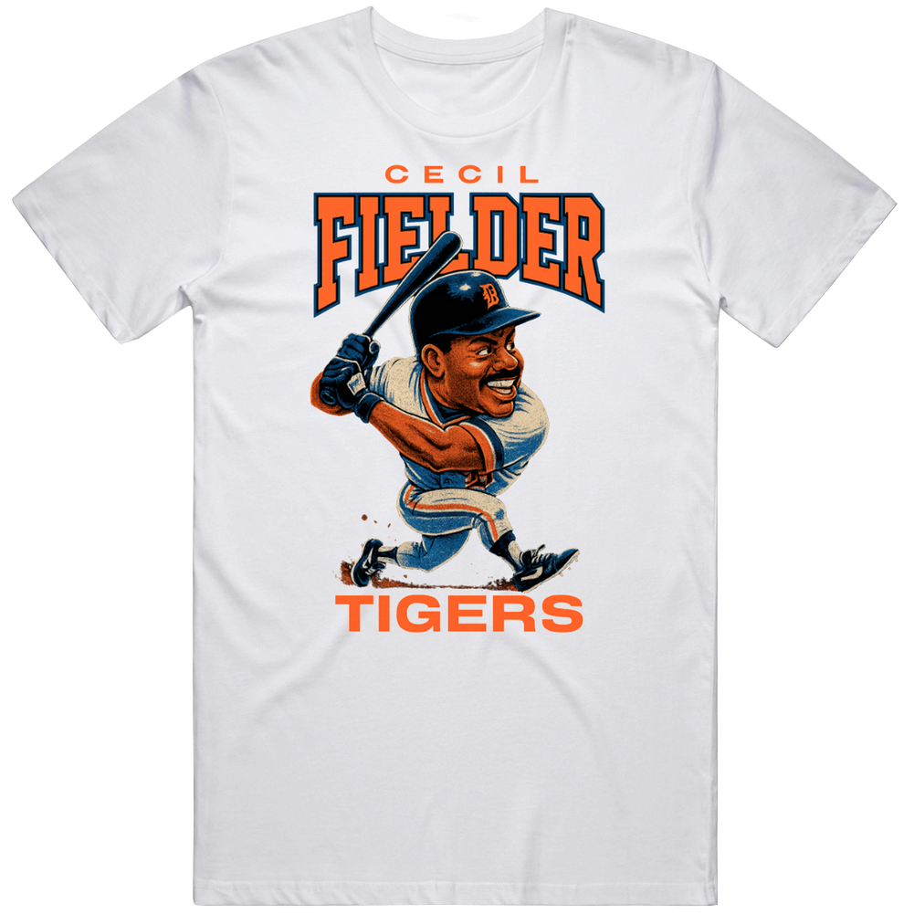 Cecil Fielder Big Daddy Detroit Baseball Retro Caricature T Shirt Cecil Fielder Big Daddy Detroit Baseball Retro Caricature T Shirt