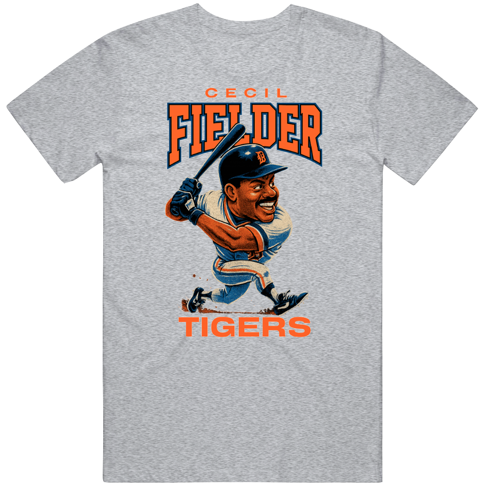 Cecil Fielder Big Daddy Detroit Baseball Retro Caricature V2 T Shirt Cecil Fielder Big Daddy Detroit Baseball Retro Caricature V2 T Shirt