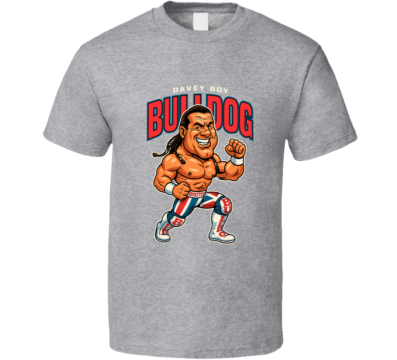 The British Bulldog Retro Wrestling Caricature T Shirt The British Bulldog Retro Wrestling Caricature T Shirt