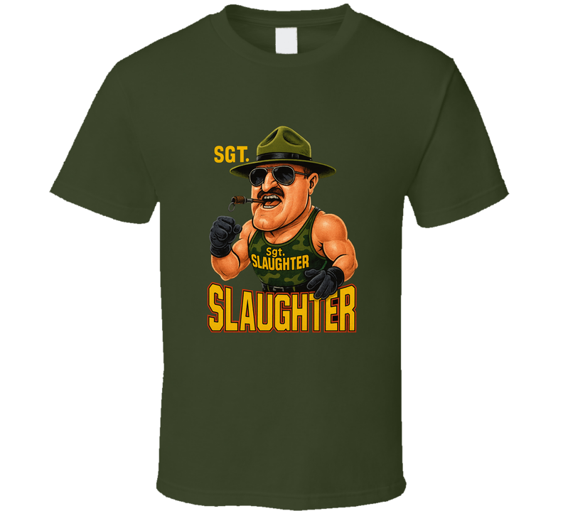 Sgt Slaughter Retro Wrestling Legend Caricature T Shirt Sgt Slaughter Retro Wrestling Legend Caricature T Shirt
