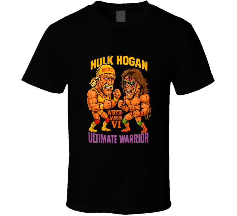 Wrestling Hogan Vs Warrior Retro Wrestling Caricature T Shirt Wrestling Hogan Vs Warrior Retro Wrestling Caricature T Shirt