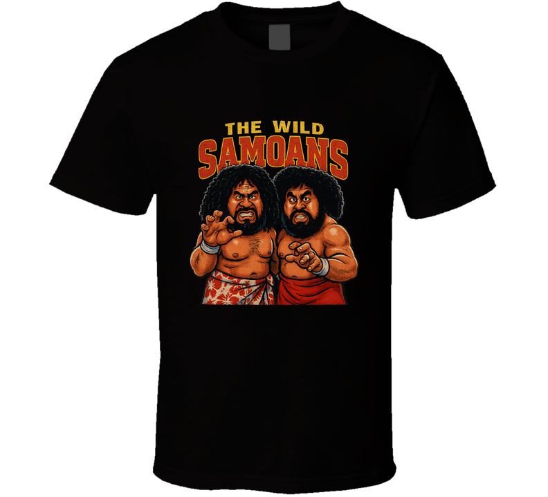 The Wild Samonans Tag Team Retro Wrestling Caricature T Shirt The Wild Samonans Tag Team Retro Wrestling Caricature T Shirt