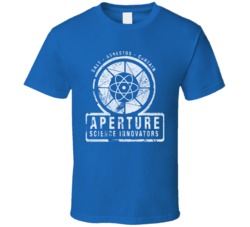 Aperture Science White Logo Portal T Shirt 16886973