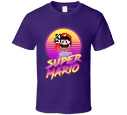 Super Mario Synth Retro 80's T Shirt 37899464