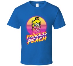 Princess Peach Synth Retro 80's Mario Bros. T Shirt 37899840