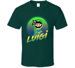 Luigi Synth Retro 80's Mario Bros. T Shirt 37906474