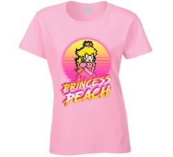 Princess Peach Synth Retro 80's Mario Bros. Ladies T Shirt 37906490