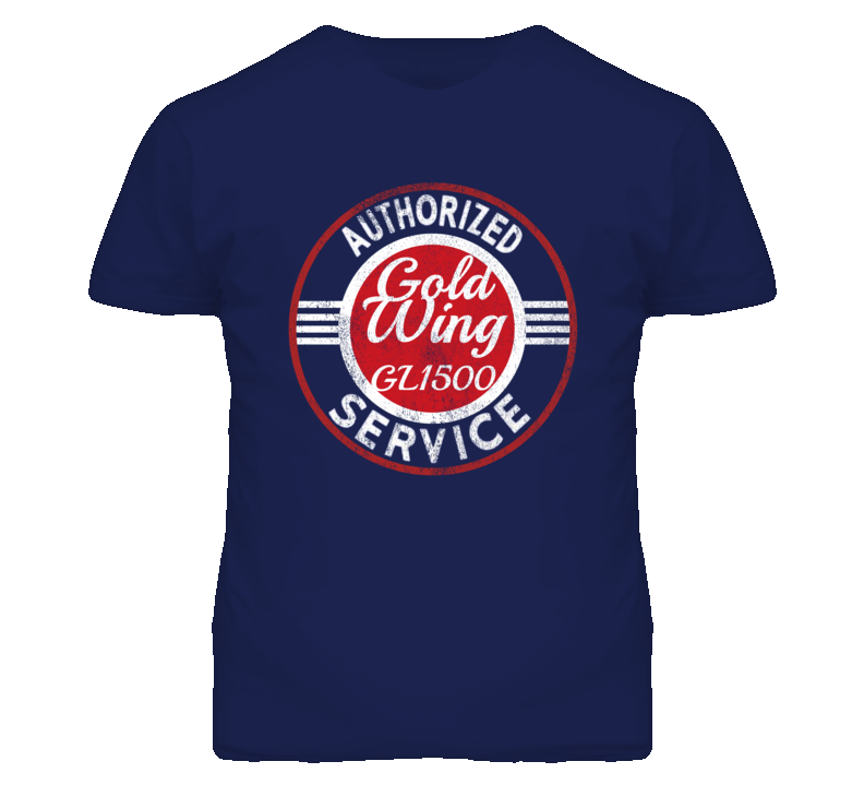 Honda Gold Wing GL1500 Authorized Service Vintage Distressed Look T Shirt Honda Gold Wing GL1500 Authorized Service Vintage Distressed Look T Shirt