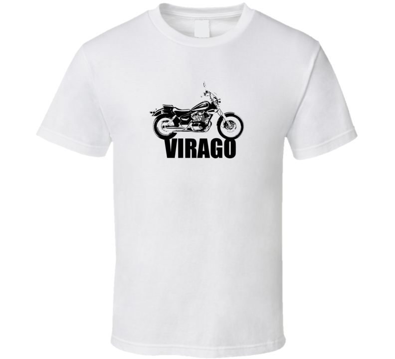 Virago Motorcycle Side View With Model Light Color T Shirt Virago Motorcycle Side View With Model Light Color T Shirt