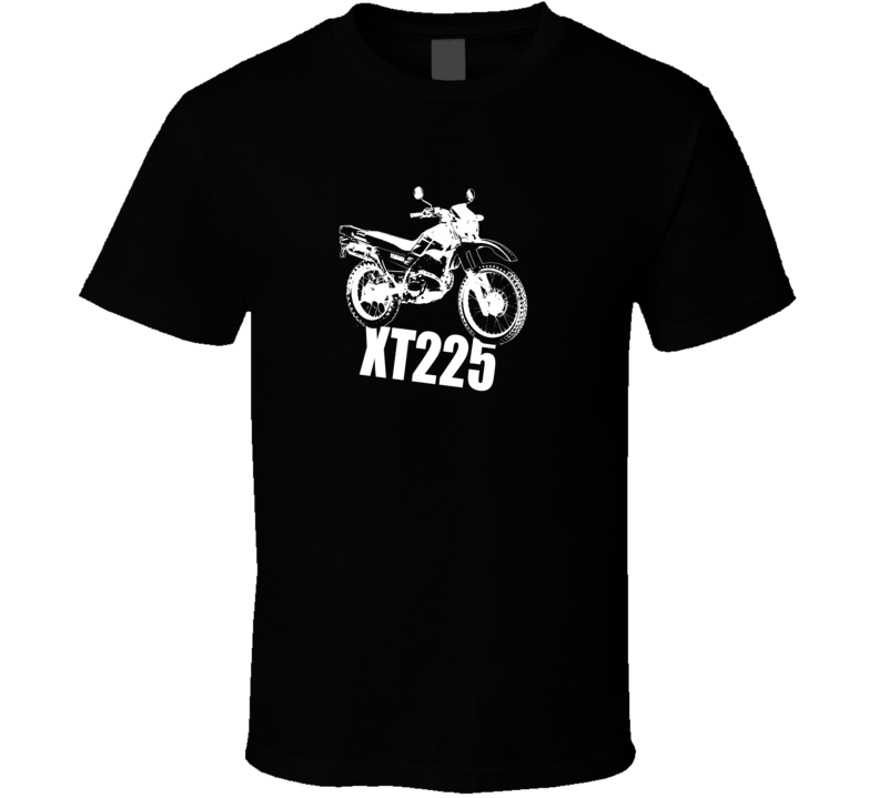 XT225 Motorcycle Side View With Model Dark Color T Shirt XT225 Motorcycle Side View With Model Dark Color T Shirt