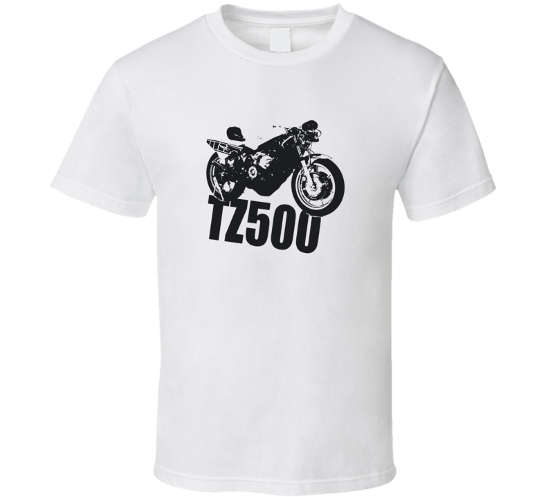 TZ500 Motorcycle Side View With Model Light Color T Shirt TZ500 Motorcycle Side View With Model Light Color T Shirt