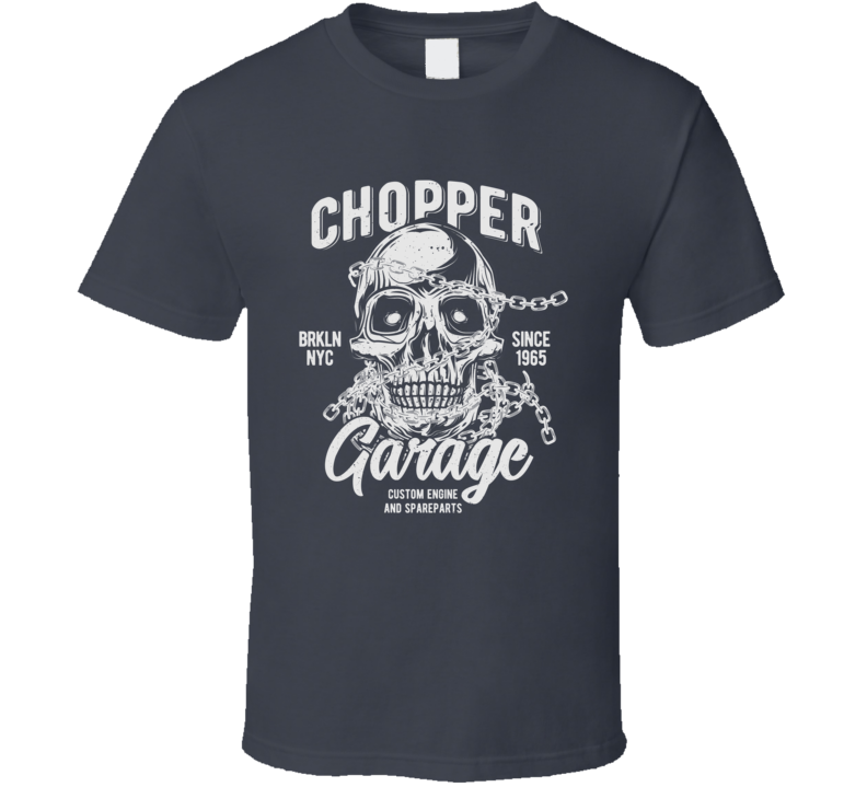 Chopper Garage Vintage Style Motorcycle Dark Color T Shirt Chopper Garage Vintage Style Motorcycle Dark Color T Shirt