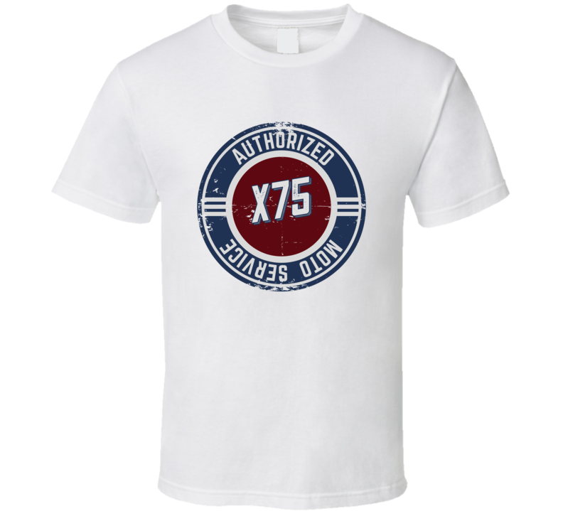 Authorized Service X75 Vintage Style Motorcycle T Shirt Authorized Service X75 Vintage Style Motorcycle T Shirt