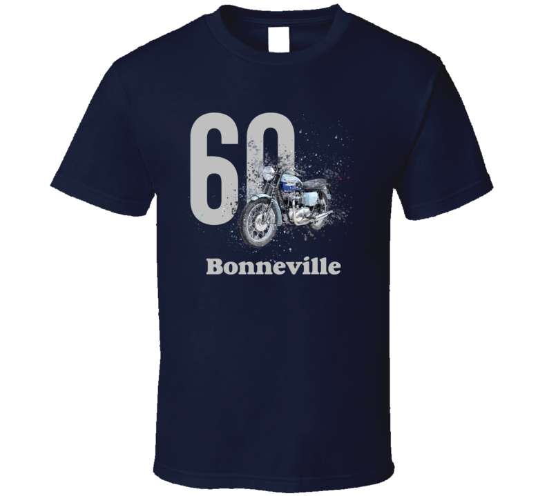 1960 T120 Bonneville Side Angle Shatter Style With Model Motorcycle Dark Color T Shirt 1960 T120 Bonneville Side Angle Shatter Style With Model Motorcycle Dark Color T Shirt