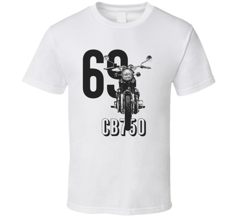 1969 Cb750 Front View With Year And Model Light Color T Shirt 1969 Cb750 Front View With Year And Model Light Color T Shirt