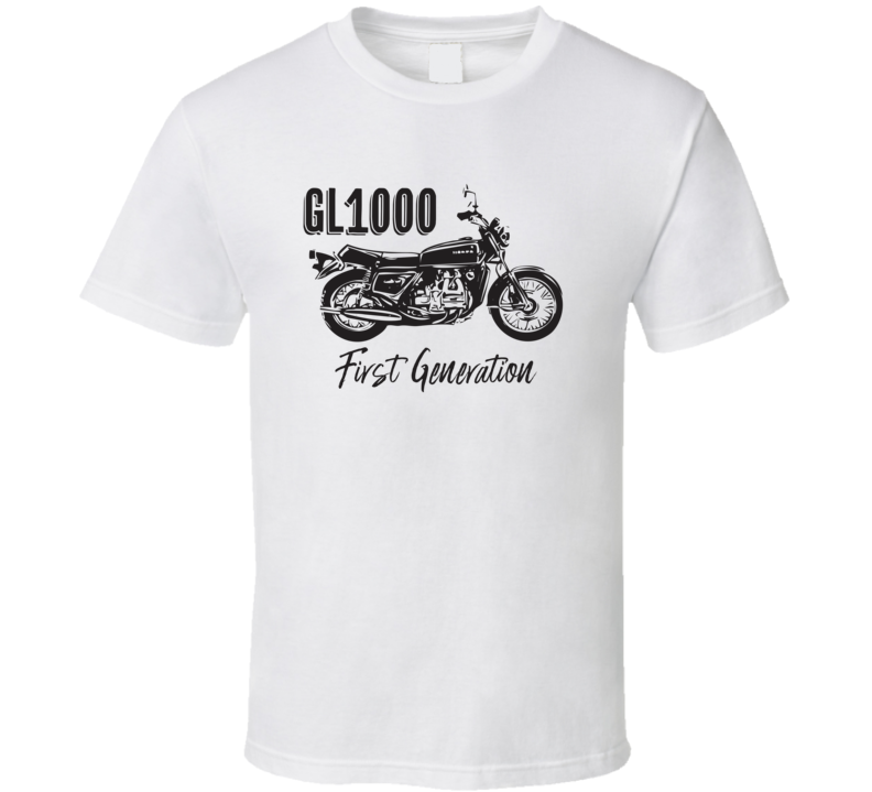 1975 Gold Wing Gl1000 First Generation Side View Motorcycle With Slogan Light Color T Shirt 1975 Gold Wing Gl1000 First Generation Side View Motorcycle With Slogan Light Color T Shirt