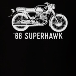 1966 Cb77 Superhawk Side View With Model And Year Dark Color T Shirt 35315724