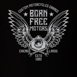 Born Free Motors Vintage Stle Motorcycle Dark Color T Shirt 35318512