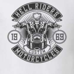 Hell Riders Vintage Style Motorcycle Light Color T Shirt 35319807