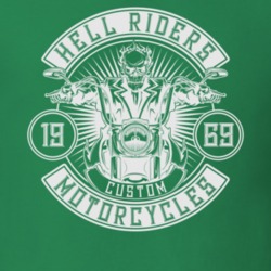 Hell Riders Vintage Style Motorcycle Dark Color T Shirt 35319857
