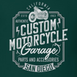 Custom Motorcycle Garage Vintage Style Motorcycle Dark Color T Shirt 35321558