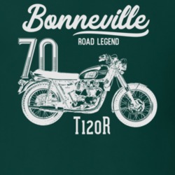 1970 Bonneville T120r Side View Vintage Style Dark Color T Shirt 35338915