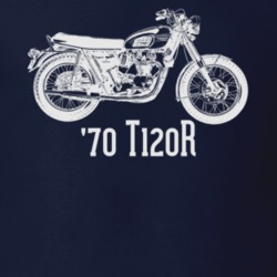 1970 Bonneville T120r Side View With Model Acronym Dark Color T Shirt 35338918
