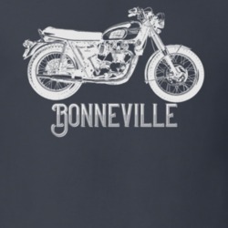 1970 Bonneville T120r Side View With Model Dark Color T Shirt 35338921