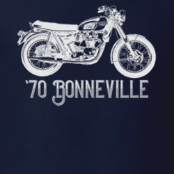1970 Bonneville T120r Side View With Model Year Dark Color T Shirt 35338924