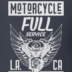 Full Service Vintage Style Motorcycle Dark Color T Shirt 35389474