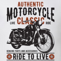 Authentic Motorcycle Vintage Style Motorcycle Light Color T Shirt 35408020