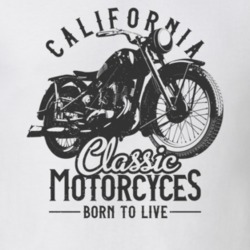 California Classic Vintage Style Motorcycle Light Color T Shirt 35408024
