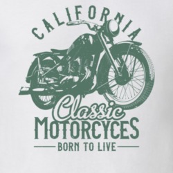 California Classic Vintage Style Motorcycle Light Color T Shirt 35408025