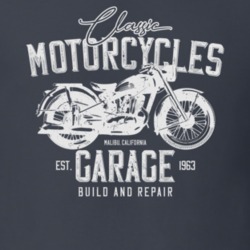 Classic Garage Vintage Style Motorcycle Dark Color T Shirt 35408027