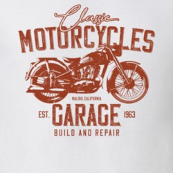 Classic Garage Vintage Style Motorcycle Light Color T Shirt 35408029
