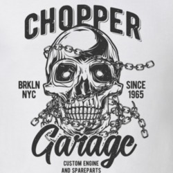 Chopper Garage Vintage Style Motorcycle Light Color T Shirt 35408044