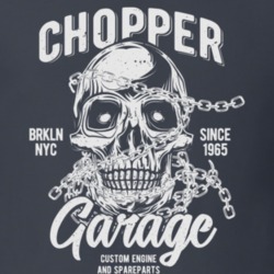 Chopper Garage Vintage Style Motorcycle Dark Color T Shirt 35408046
