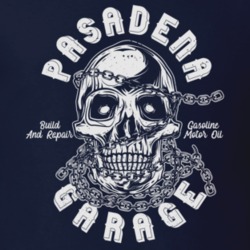 Pasadena Garage Vintage Style Motorcycle Dark Color T Shirt 35408051