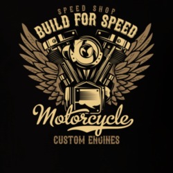 Build For Speed Vintage Style Motorcycle Dark Color T Shirt 35416622
