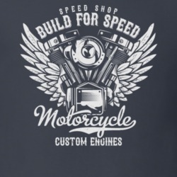 Build For Speed Vintage Style Motorcycle Dark Color T Shirt 35416626